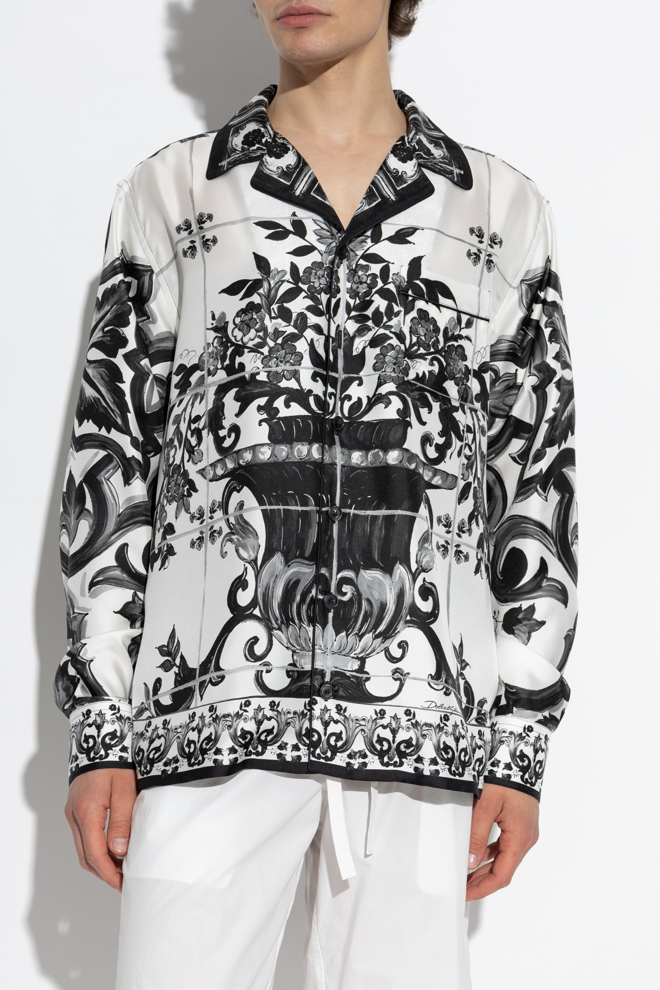 Dolce & Gabbana Silk shirt with floral motif | Men's | Vitkac